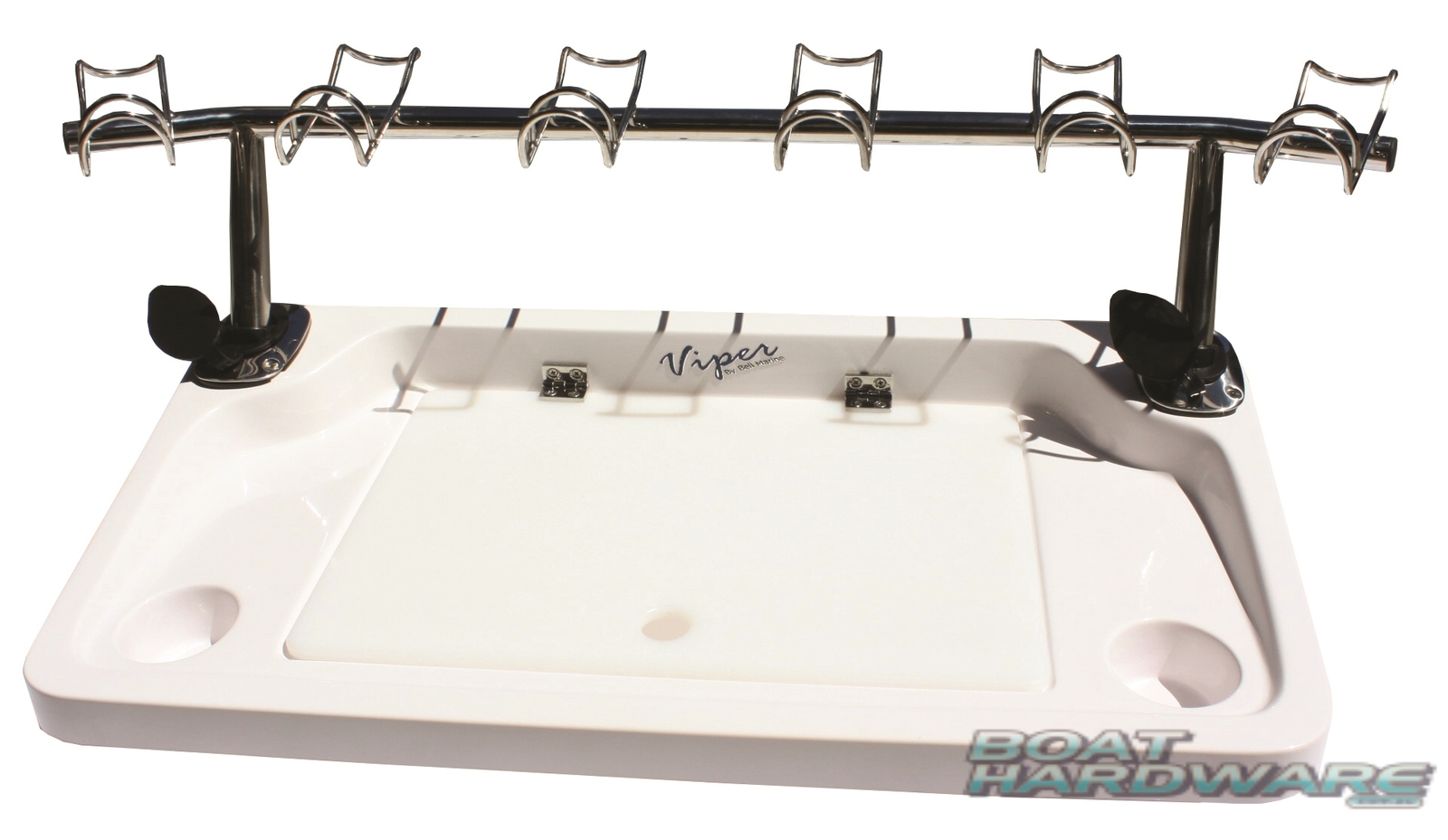 Fibre Glass Removable Bait Board + 6 Way Rod Holder