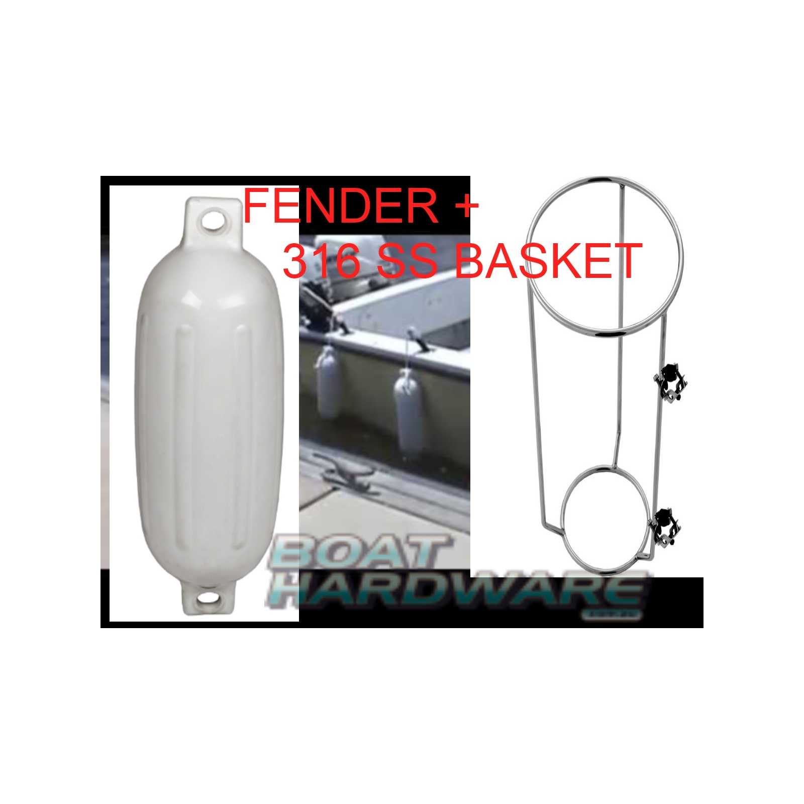316 SS Fender Basket & Medium Fender Combo Bell Marine