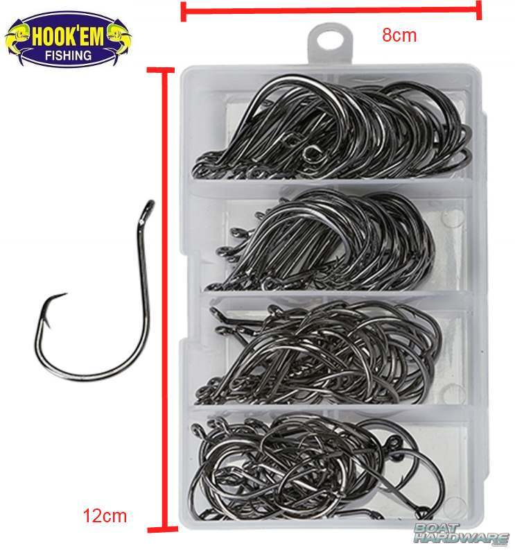 Octopus Circle Hooks 200pce Pack (50 each of Size #1 #2 #4 #6 )