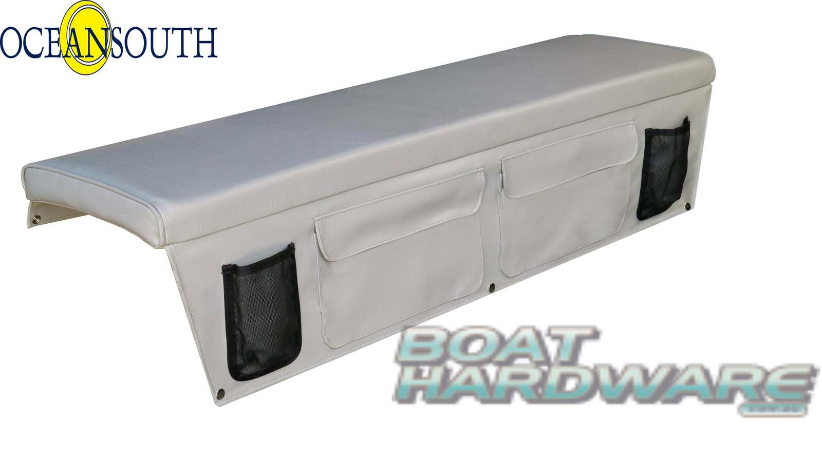 Boat Bench Seat Cushion w/ Side Storage Pockets Dense 50mm Foam