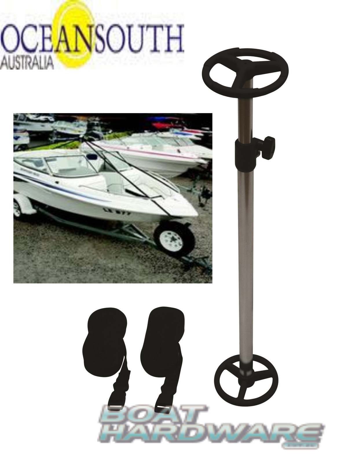 Boat Cover Support Pole Kit &amp; Straps (Adjustable)
