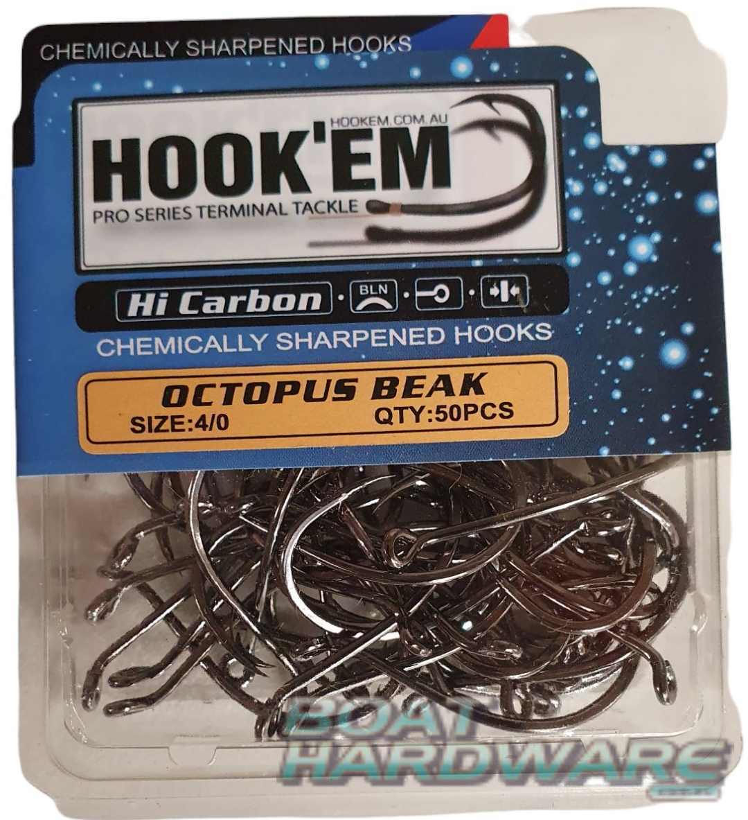 Size 4/0 Octopus Beak Hooks 50pce Blister Pack