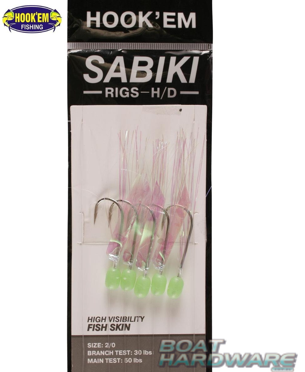 Sabiki 5 Hook Rig Live Bait Jig Size 2/0 Extra Sharp