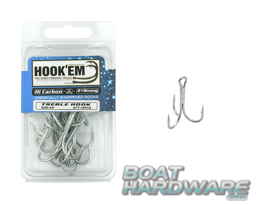 Size 4/0 Treble Hooks 10pce Blister Pack