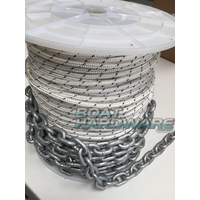 Rope & Chain Kit 100mtres of 6mm Double Braid Spliced to 8mtr 6mm Short link Chain
