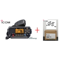 BLACK ICOM IC-M330GE + FLUSH MOUNT KIT - Ultra Compact VHF Marine Transceiver With GPS Receiver