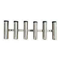 Lobster Marine Deluxe Side Mount 6 Rod Holder Signature Range - Hand Polished Stainless Steel 316