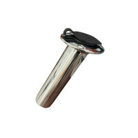 Rod Holder with PVC Liner 15° Flange Flush Mount with Drainage Pipe 316 Stainless Steel