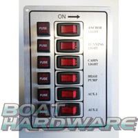 6 Gang Switch Panel - Vertical Mount (Silver)