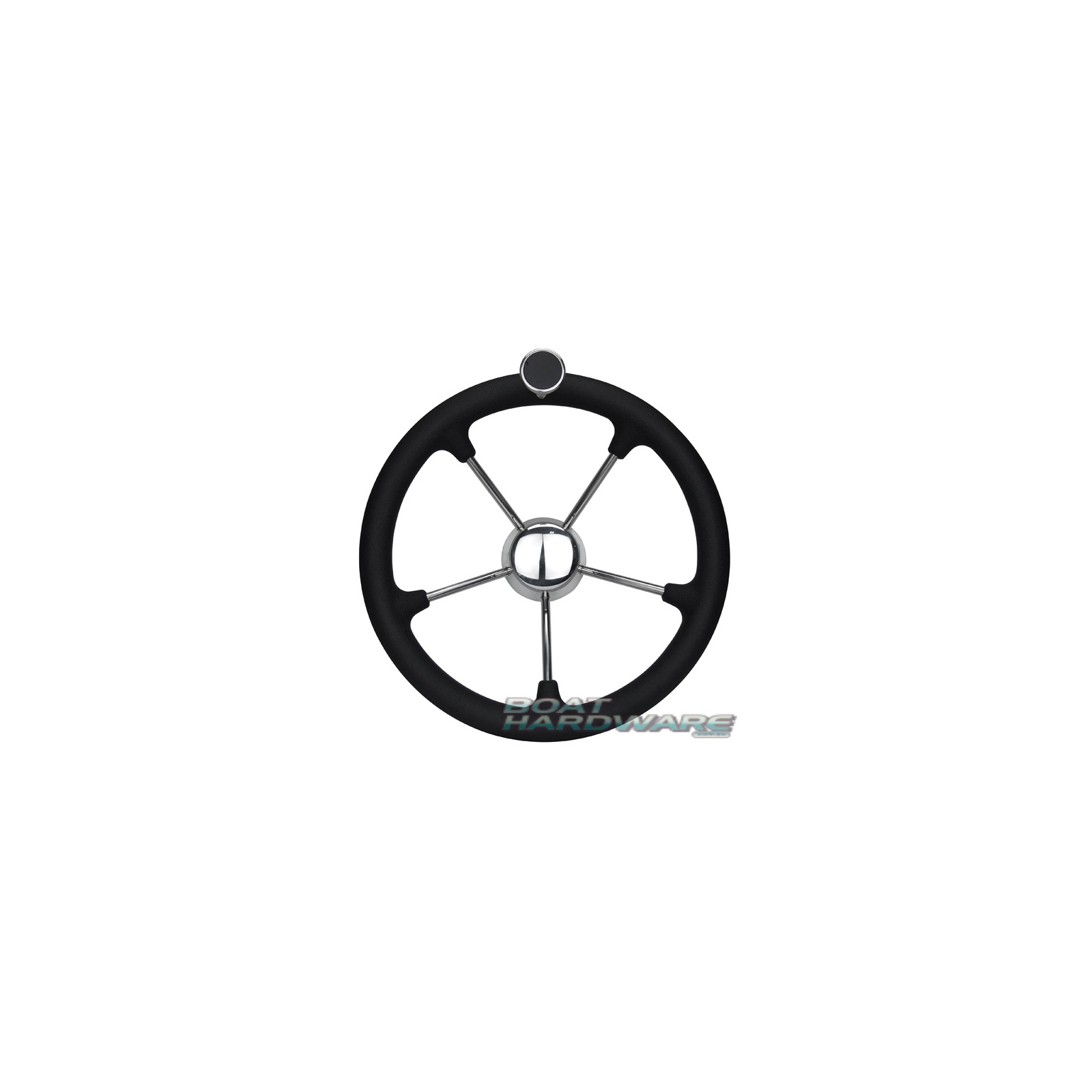 RELAXN® 350mm Stainless Steel Steering Wheel with Grip & Speed Knob