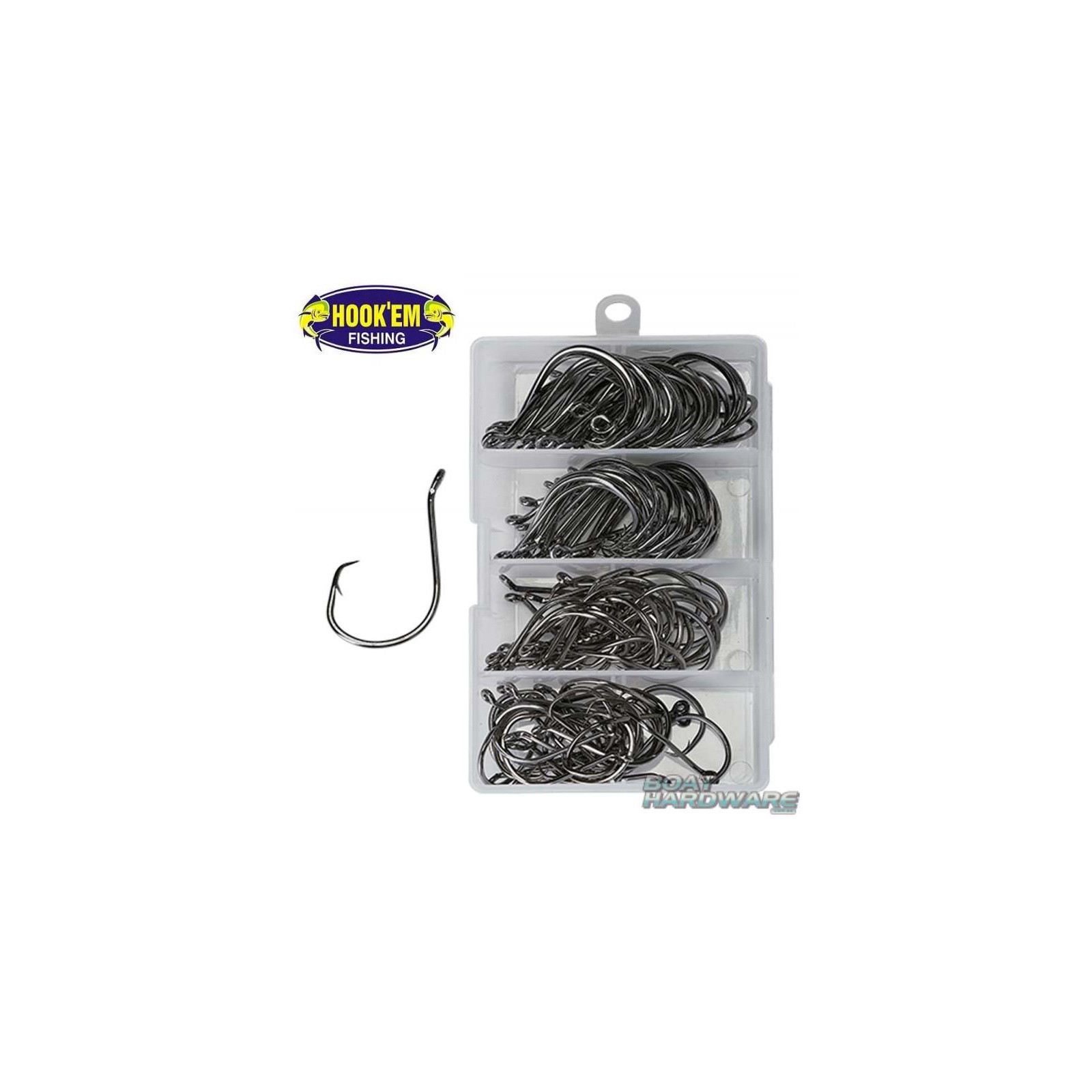 Octopus Circle Hooks 200pce Pack (50 each of Size #1 #2 #4 #6 )