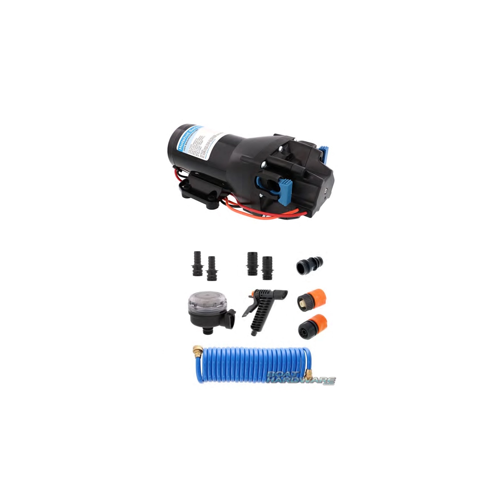 HotShot HD4 12v Washdown Kit with Coiled Hose