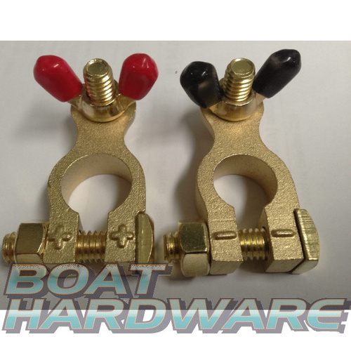 Solid Brass Battery Terminals (Positive & Negative)