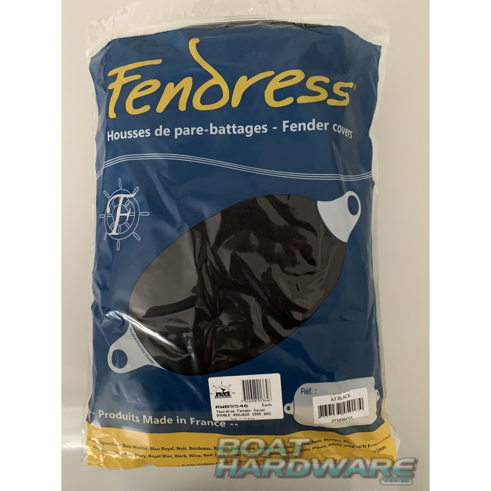 Fendress Teardrop Fender COVER 450x620mm - Black Double Thickness