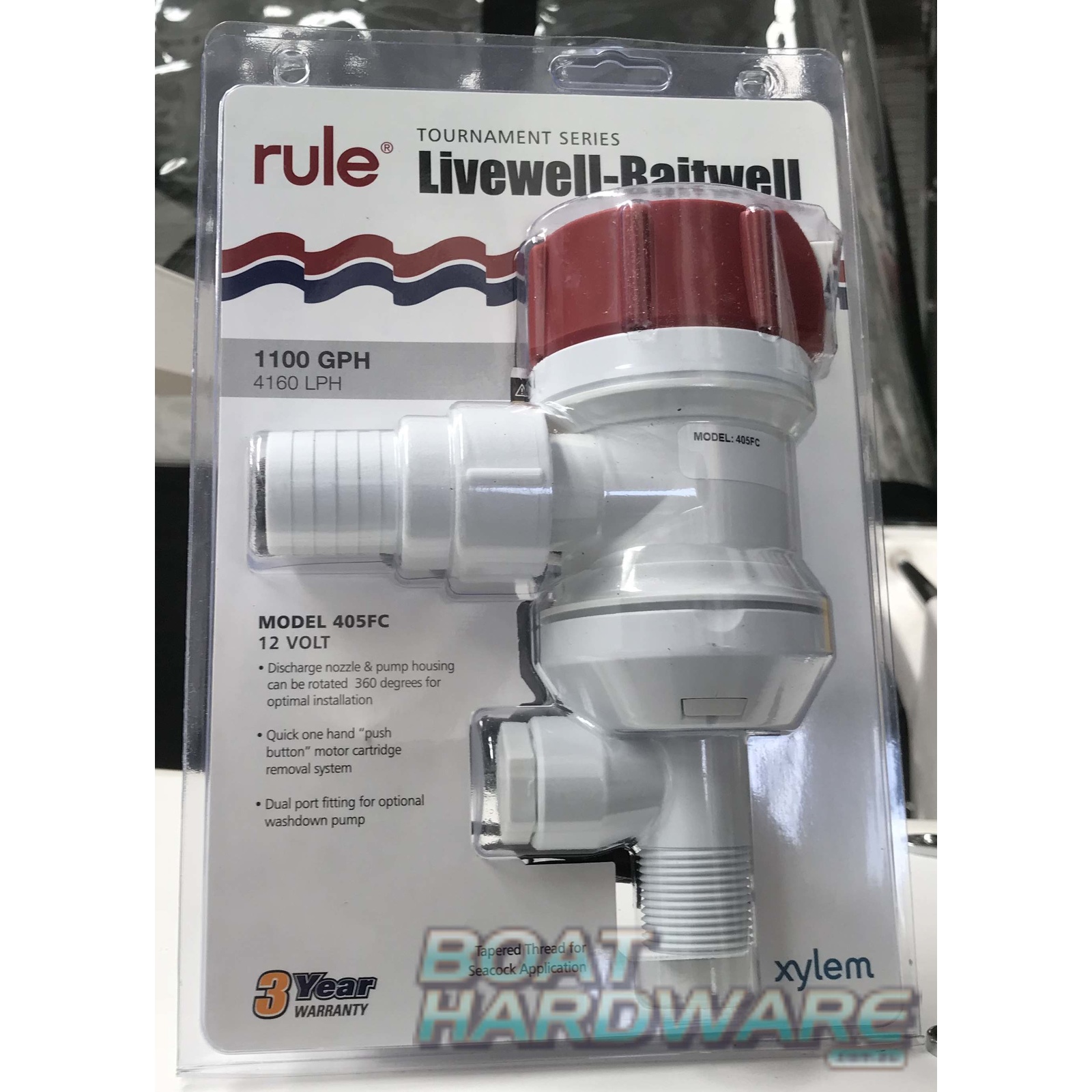 Rule Livewell-Baitwell Dual Port Pump Thread Mount 1100 GPM