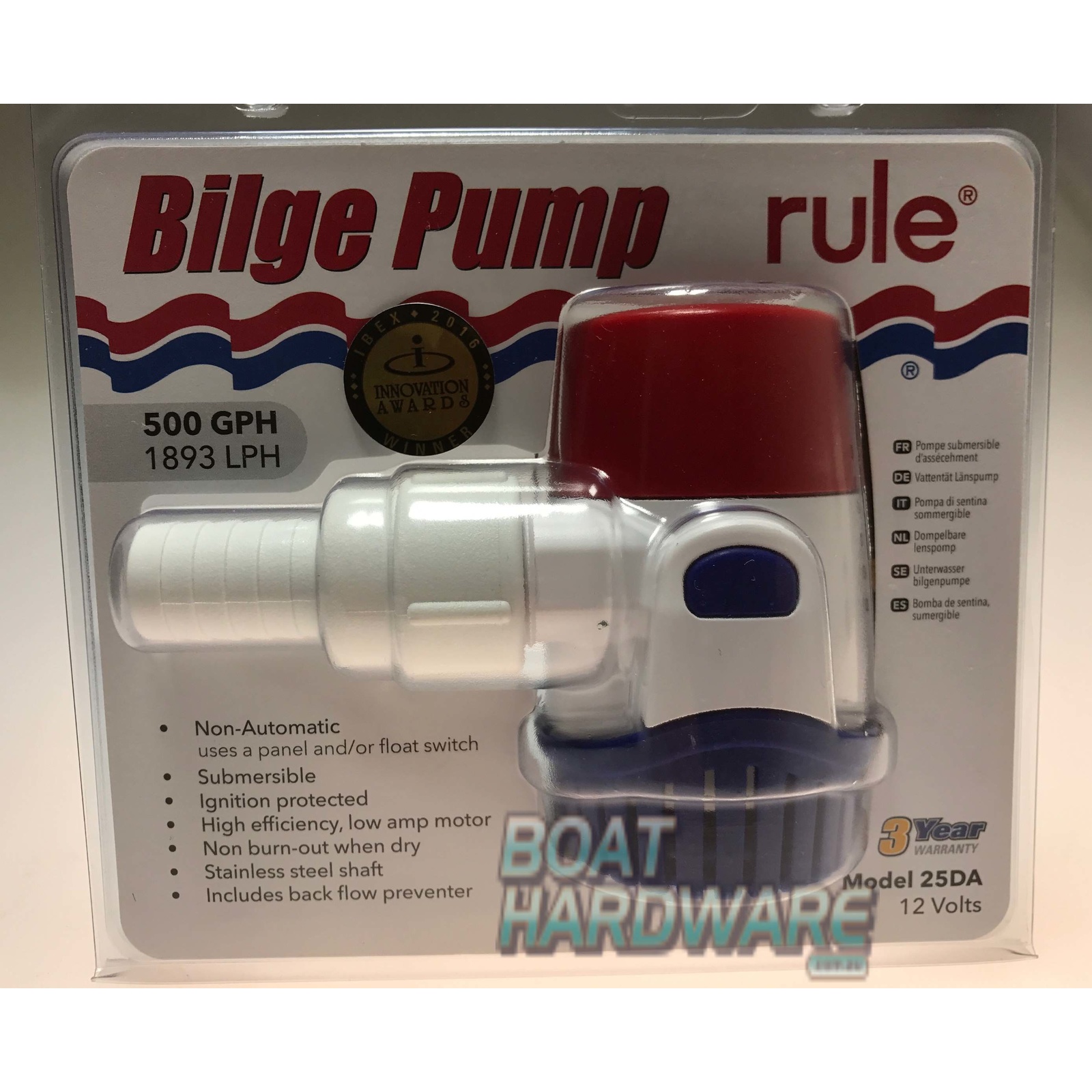 NEW MODEL Rule Electric Bilge Pump 500 GPM
