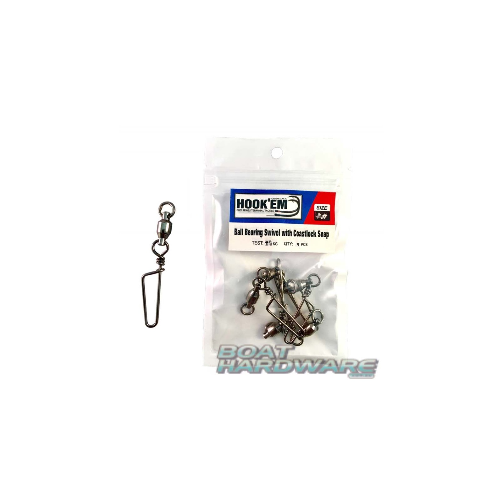 Size 1 Ball Bearing Swivel with Coastlock Snap (Pack of 10)
