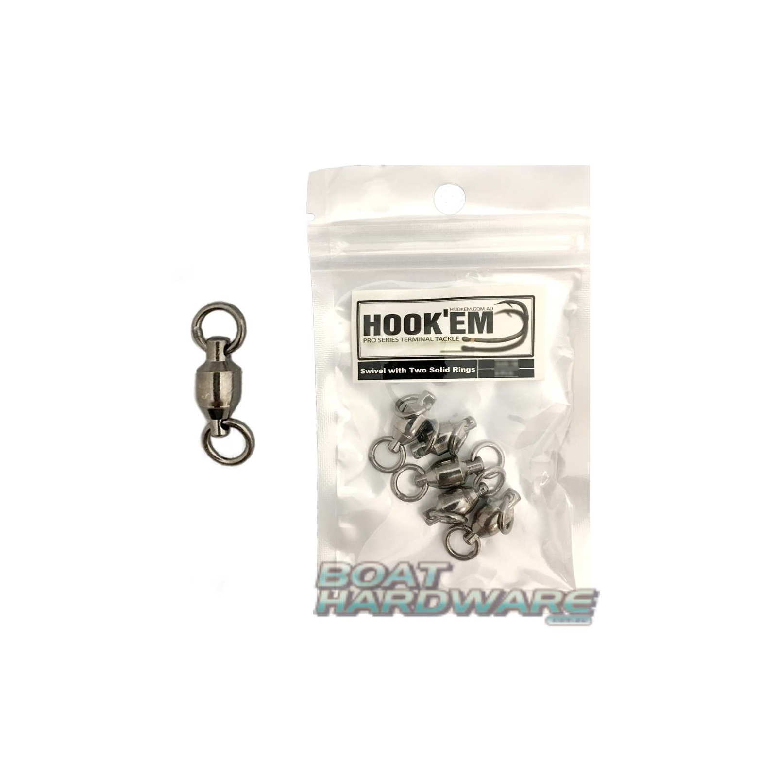 Size 1 Ball Bearing Swivel - 2 Solid Rings (Pack of 10)